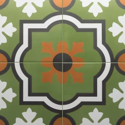 Carrelage sol / mur effet ciment à motif 20x20 cm RIVOLI - MONACO VERDE-Aelle Carrelage Online