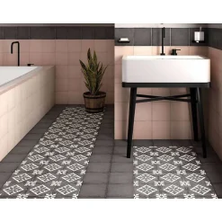 Aelle Carrelage Carrelage sol / mur effet ciment uni rose 20x20 cm ART NOUVEAU UNI CORAL PINK