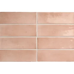 Carrelage sol / mur effet zellige bejmat marocain 5X15 cm rose brillant 5X15 cm COCO ORCHARD PINK WALL-Aelle Carrelage New