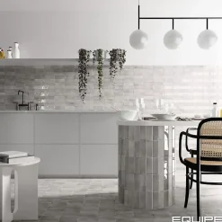 Carrelage sol / mur effet zellige bejmat marocain 5X15 cm gris mate 5X15 cm COCO AMBER GREY MATT-Aelle Carrelage Best