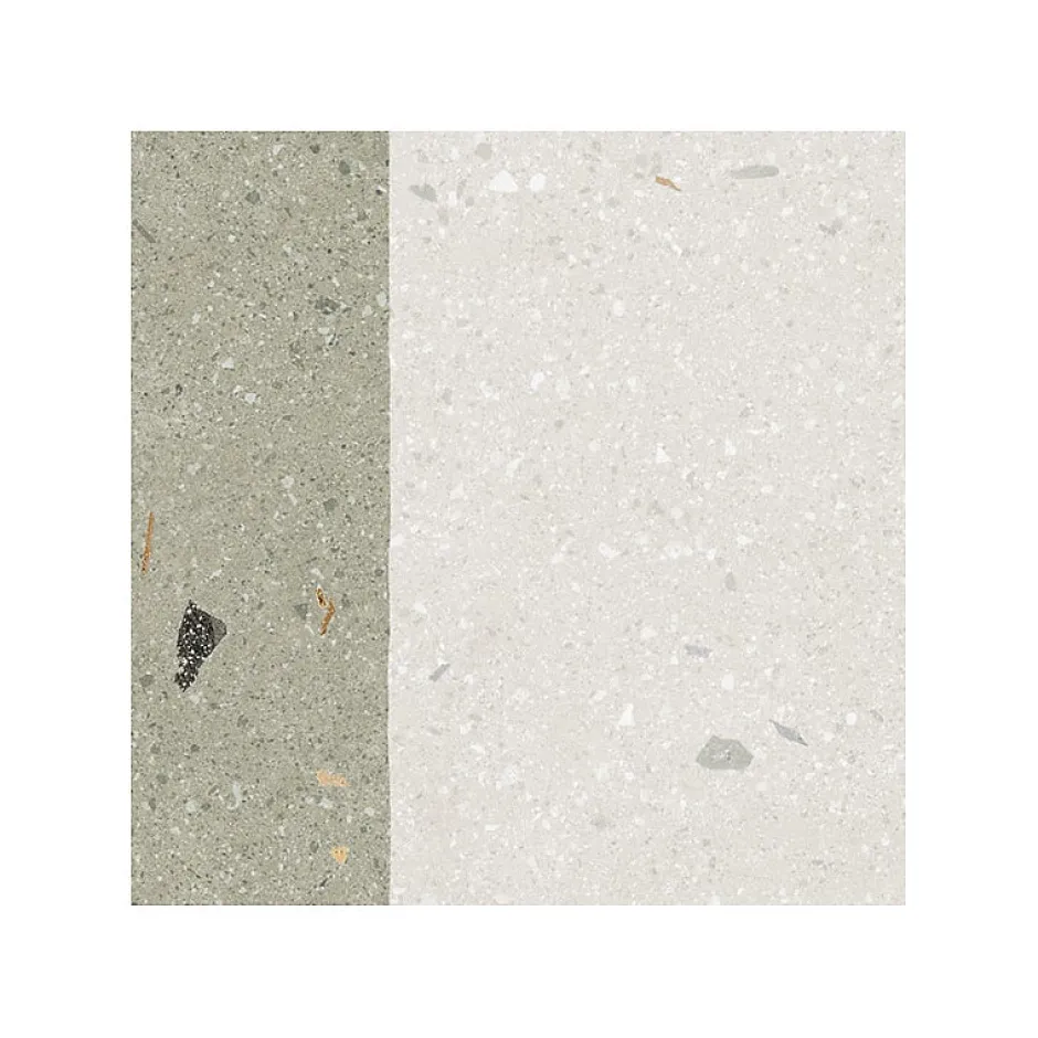 Eiffel art construction Carrelage sol / mur effet terrazzo 20x20 cm Croccante Granola Menta (vendu par boite de 1m2)
