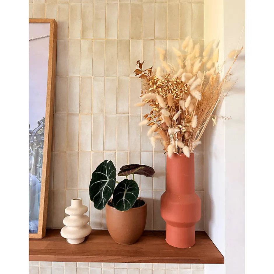 Aelle Carrelage Carrelage sol / mur effet zellige bejmat marocain 5X15 cm crème mate 5X15 cm COCO CANVAS MATT