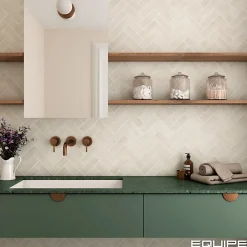 Aelle Carrelage Carrelage sol / mur effet zellige bejmat marocain 5X15 cm crème mate 5X15 cm COCO CANVAS MATT