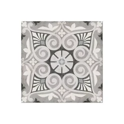Carrelage sol / mur effet ciment motif gris 20x20 cm ART NOUVEAU OPERA GREY-Aelle Carrelage