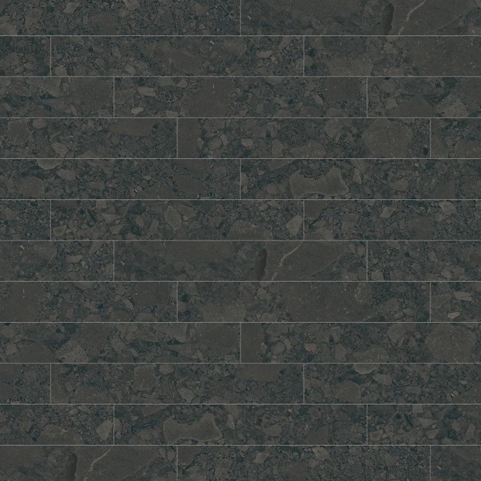 Aelle Carrelage Carrelage sol / mur effet terrazzo noir 19,4x120 cm BLACK SPACE