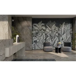 Aelle Carrelage Carrelage sol / mur effet marbre beun et gris 60x120 cm - SCULTOREA River grey J650