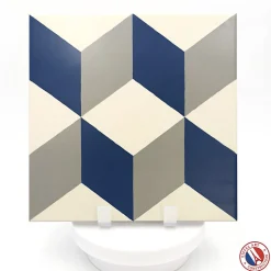 Carrelage sol / mur effet ciment motif cube 20x20 cm 1900 GÜELL 1-Aelle Carrelage Outlet