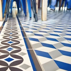 Carrelage sol / mur effet ciment motif cube 20x20 cm 1900 GÜELL 1-Aelle Carrelage Outlet