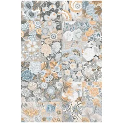 Aelle Carrelage Carrelage sol / mur effet ciment 20x20 cm VODEVIL FLORE GRIS PATCHWORK