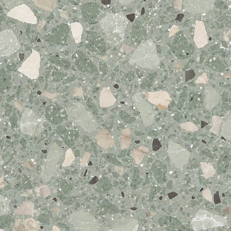 Carrelage sol / mur effet terrazzo 80x80 cm MONACO R VERDE-Aelle Carrelage Best