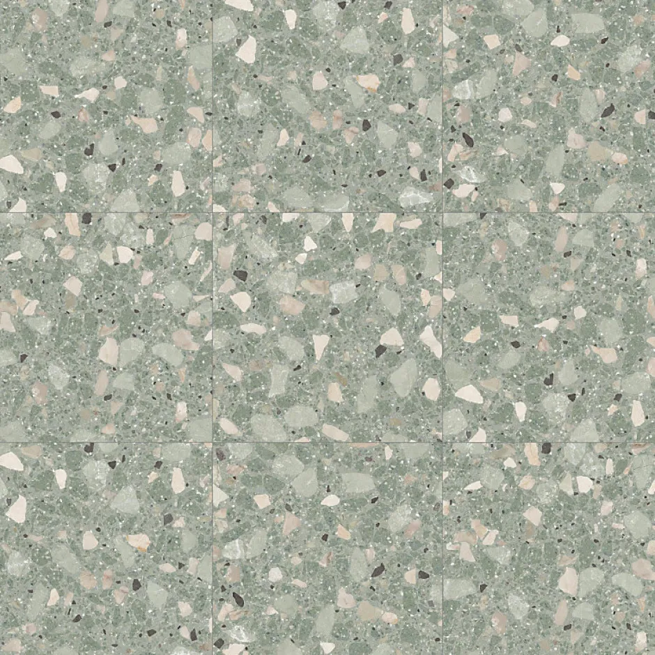 Carrelage sol / mur effet terrazzo 80x80 cm MONACO R VERDE-Aelle Carrelage Best