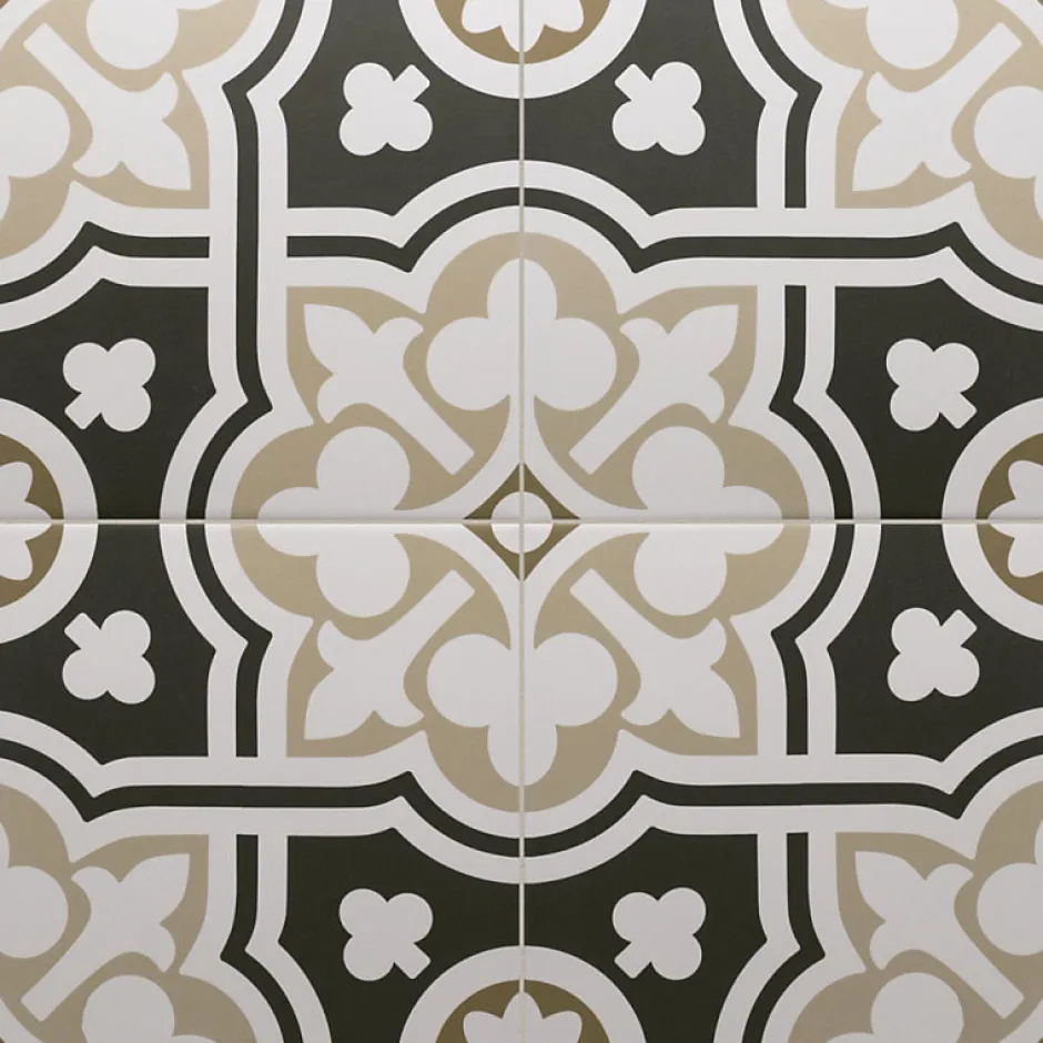 Carrelage sol / mur effet ciment à motif 20x20 cm RIVOLI - PLAZA GRIS-Aelle Carrelage Discount