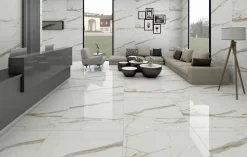 Limcaro Carrelage sol / mur effet marbre blanc VOLGA STATUARIO l.60 x L.120 cm Brilliant