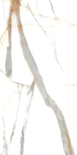 Limcaro Carrelage sol / mur effet marbre blanc VOLGA STATUARIO l.60 x L.120 cm Brilliant