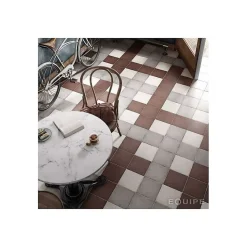 Carrelage sol / mur effet ciment uni bordeaux 20x20 cm ART NOUVEAU UNI BURGUNDY-Aelle Carrelage Outlet