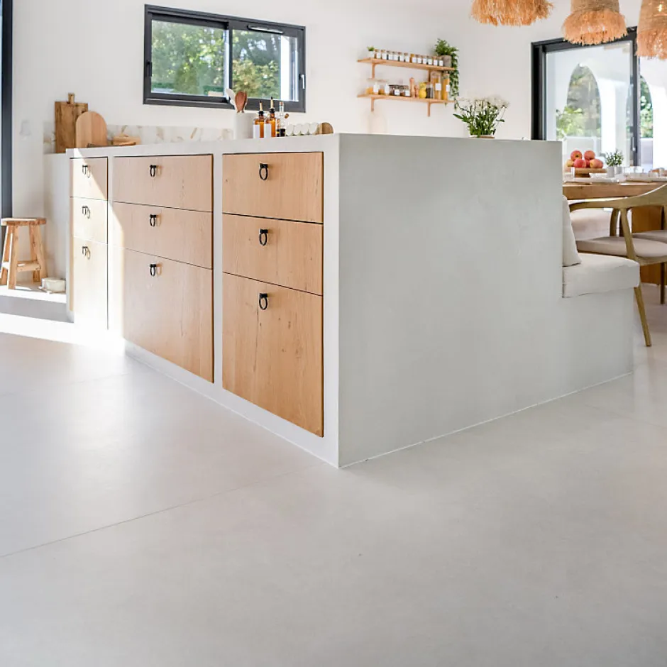 Aelle Carrelage Carrelage sol / mur effet béton ciré naturel 60x60 cm Boost natural Kaolin