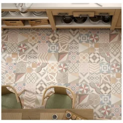 Aelle Carrelage Carrelage sol / mur effet ciment 20x20 cm CAPRICE DECO PATCHWORK PASTEL