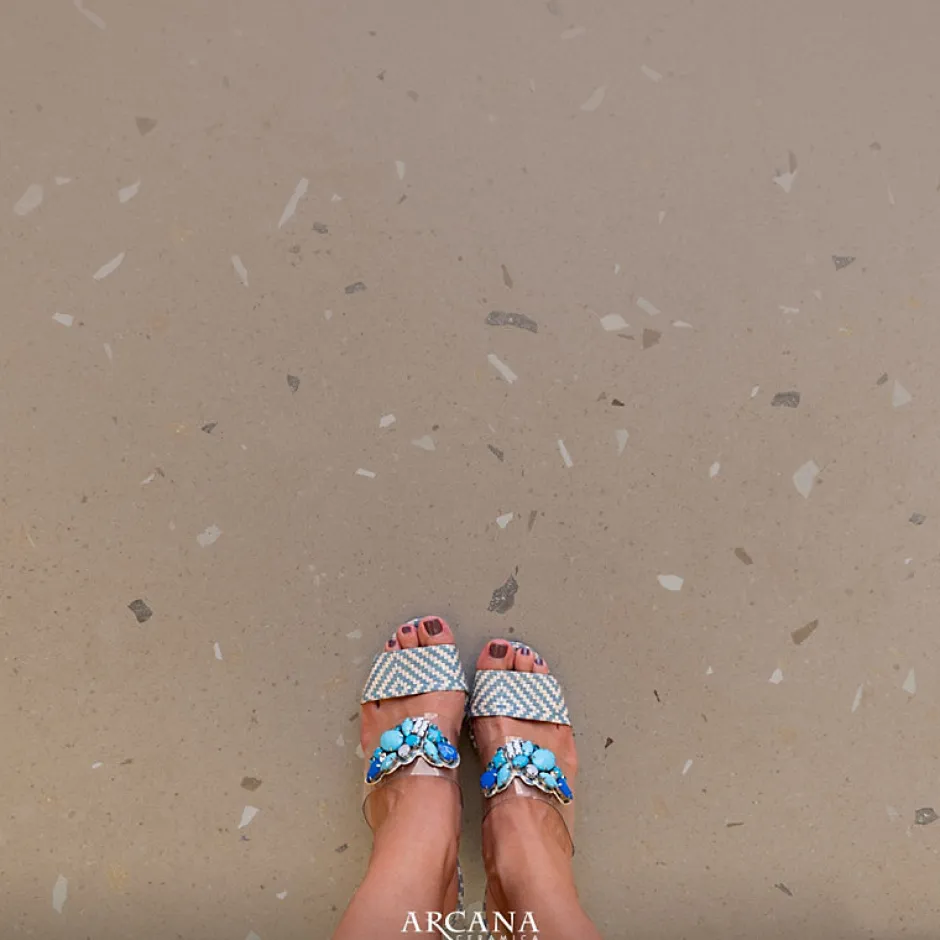 Carrelage sol / mur effet terrazzo 60x120 cm Croccante-R Avellana (vendu par boite de 1.44m2)-Eiffel art construction