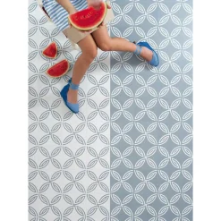 Carrelage sol / mur effet ciment motif rosace 20x20 cm ALAMEDA ANDRASSY CIELO-Aelle Carrelage Clearance