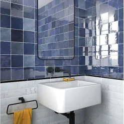 Carrelage sol / mur effet ciment motif rosace 20x20 cm ALAMEDA ANDRASSY CIELO-Aelle Carrelage Clearance