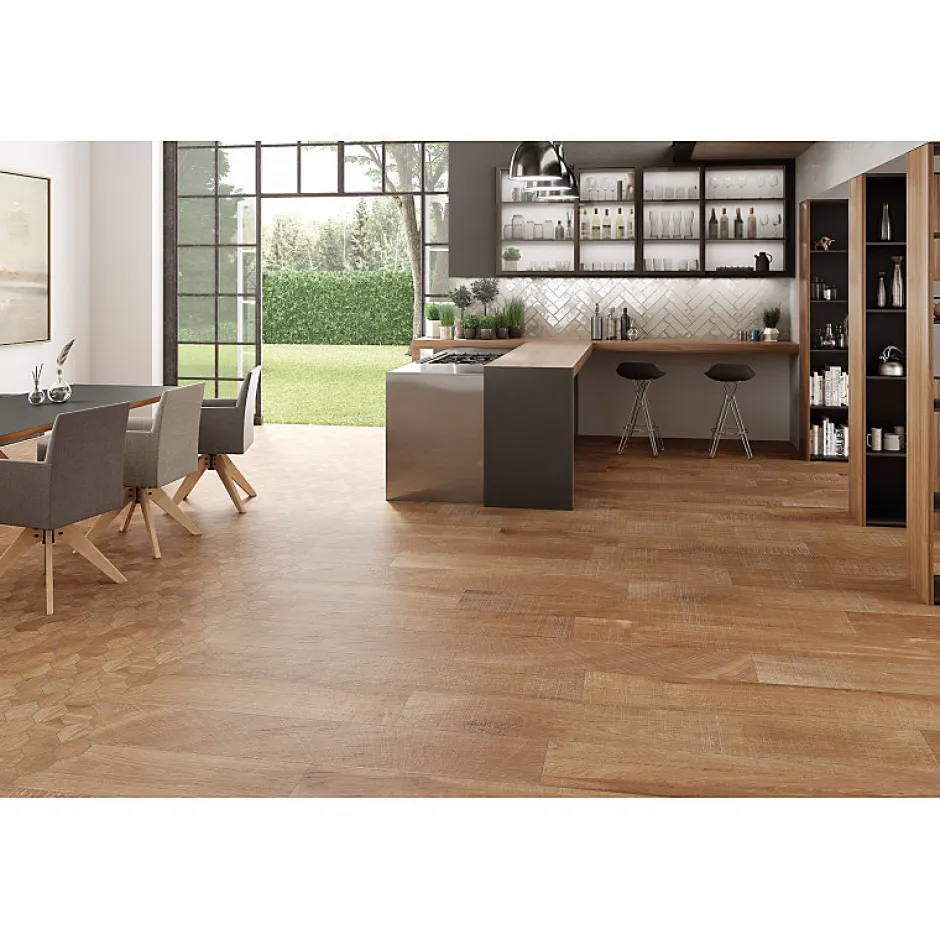 Carrelage sol / mur effet bois 20x120 cm ARTWOOD NUT (vendu par boite de 1.44m2)-Eiffel art construction Online