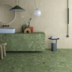 Aelle Carrelage Carrelage sol / mur effet terrazzo vert 19,4x120 cm GREEN GIADA