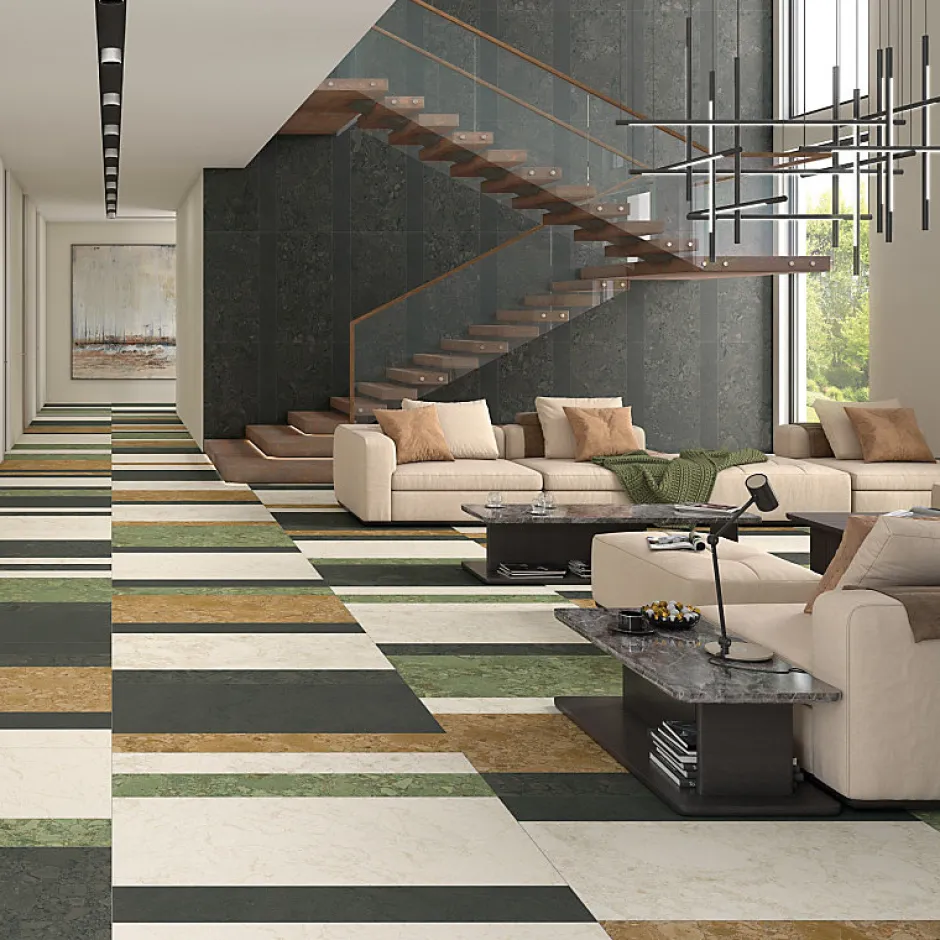 Aelle Carrelage Carrelage sol / mur effet terrazzo vert 19,4x120 cm GREEN GIADA