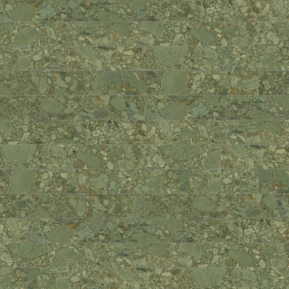 Aelle Carrelage Carrelage sol / mur effet terrazzo vert 19,4x120 cm GREEN GIADA