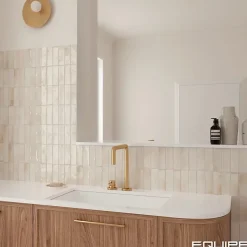 Carrelage sol / mur effet zellige bejmat marocain 5X15 cm crème beige brillant 5X15 cm COCO CANVAS WALL-Aelle Carrelage Hot