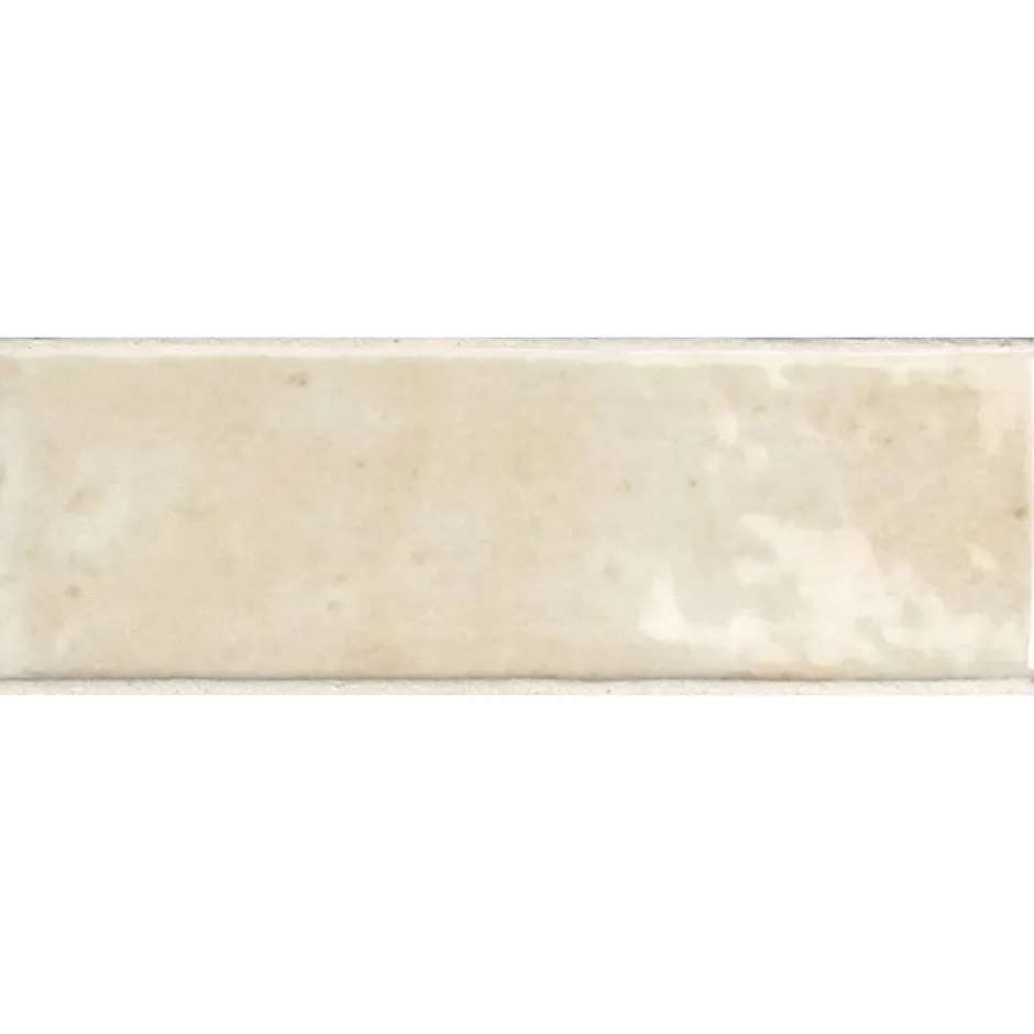 Carrelage sol / mur effet zellige bejmat marocain 5X15 cm crème beige brillant 5X15 cm COCO CANVAS WALL-Aelle Carrelage Hot