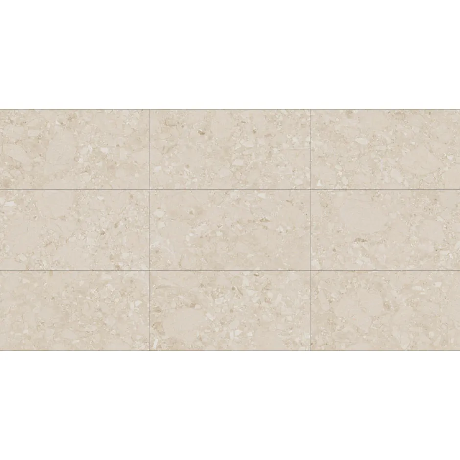 Carrelage sol / mur effet terrazzo beige 60x120 cm CREAM R BEACH-Aelle Carrelage Clearance