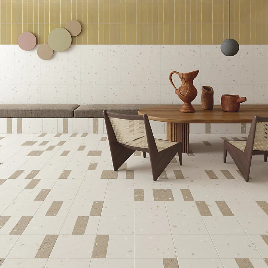 Carrelage sol / mur effet terrazzo 20x20 cm Croccante Granola Nuez(vendu par boite de 1m2)-Eiffel art construction Sale