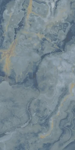 Limcaro Carrelage sol / mur effet marbre bleu ONI POLISHED BLUE l.60 x L.120 cm Brillant