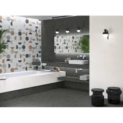 Aelle Carrelage Carrelage sol / mur effet terrazzo 80x80 cm NIZA-R Negro