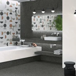 Aelle Carrelage Carrelage sol / mur effet terrazzo 80x80 cm NIZA-R Negro
