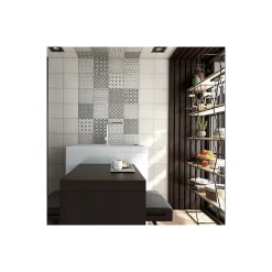 Aelle Carrelage Carrelage sol / mur effet ciment motif patchwork gris 20x20 cm ART NOUVEAU ALAMEDA GREY