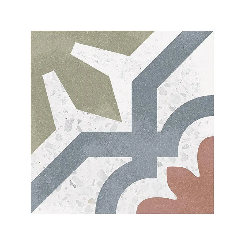 Eiffel art construction Carrelage sol / mur effet terrazzzo coloré à motif 20x20 cm STRACCIATELLA TARALLI (vendu par boite 1m2)