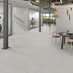 Aelle Carrelage Carrelage sol / mur effet béton blanc 60x60 cm NASSAU BLANCO