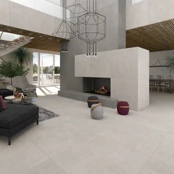 Aelle Carrelage Carrelage sol / mur effet béton blanc 60x60 cm NASSAU BLANCO