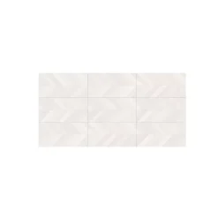 Aelle Carrelage Carrelage sol / mur effet béton design chevron blanc 60x120 cm SEINE RILSE BLANCO