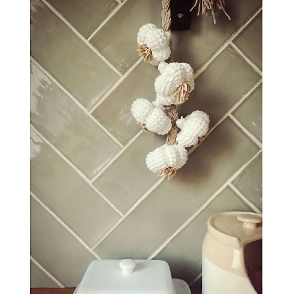 Aelle Carrelage Carrelage sol / mur effet béton design chevron blanc 60x120 cm SEINE RILSE BLANCO