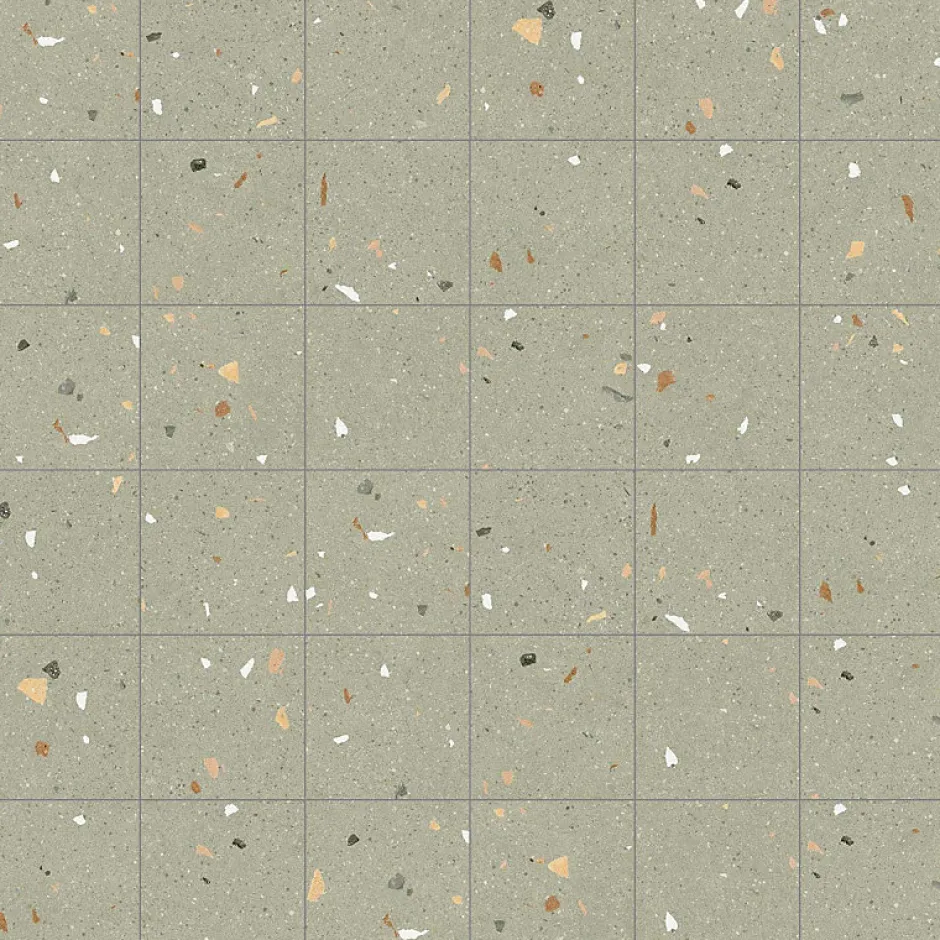 Eiffel art construction Carrelage sol / mur effet terrazzo 20x20 cm Croccante Menta (vendu par boite de 1m2)