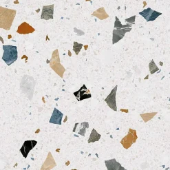 Eiffel art construction Carrelage sol / mur effet terrazzzo coloré 80x80 cm STRACCIATELLA NACAR (vendu par boite 1.28m2)