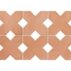 Carrelage sol / mur forme croix 12x12 cm KASBAH BASE TERRACOTTA-Aelle Carrelage Online