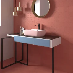 Carrelage sol / mur forme croix terracotta 12X12 cm PORTO CROSS WARM SIENA-Aelle Carrelage Best