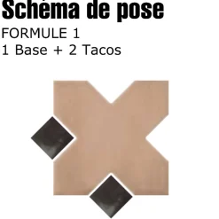 Carrelage sol / mur forme croix terracotta 12X12 cm PORTO CROSS WARM SIENA-Aelle Carrelage Best