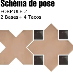 Carrelage sol / mur forme croix terracotta 12X12 cm PORTO CROSS WARM SIENA-Aelle Carrelage Best