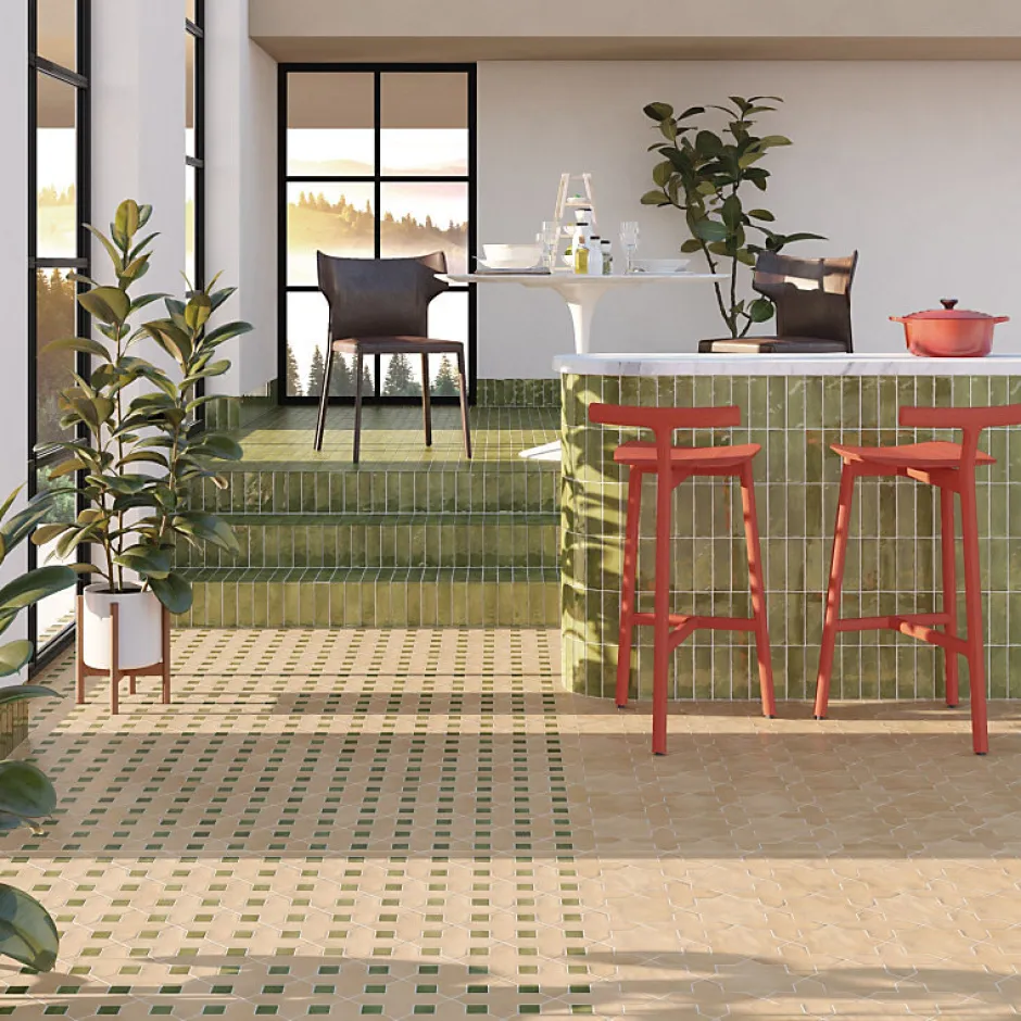 Carrelage sol / mur forme étoile 16,8x16,8 cm KASBAH STAR FAWN-Aelle Carrelage New