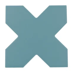 Carrelage sol / mur forme croix bleu 12X12 cm PORTO CROSS AZURE-Aelle Carrelage Clearance