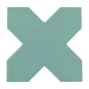 Aelle Carrelage Carrelage sol / mur forme croix bleu vert 12X12 cm PORTO CROSS JADE